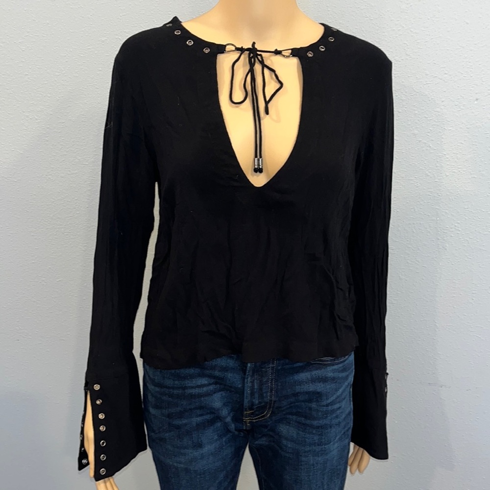 Free People black rivet top jump to the beat